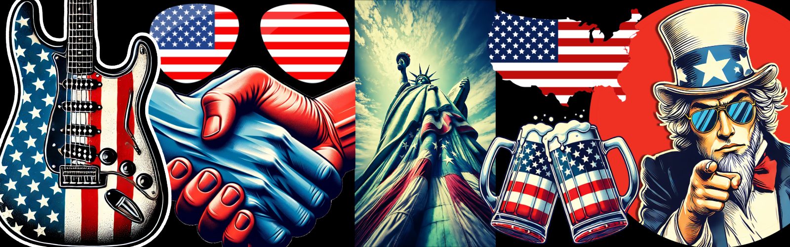 Ray Ban style glasses with American flag.